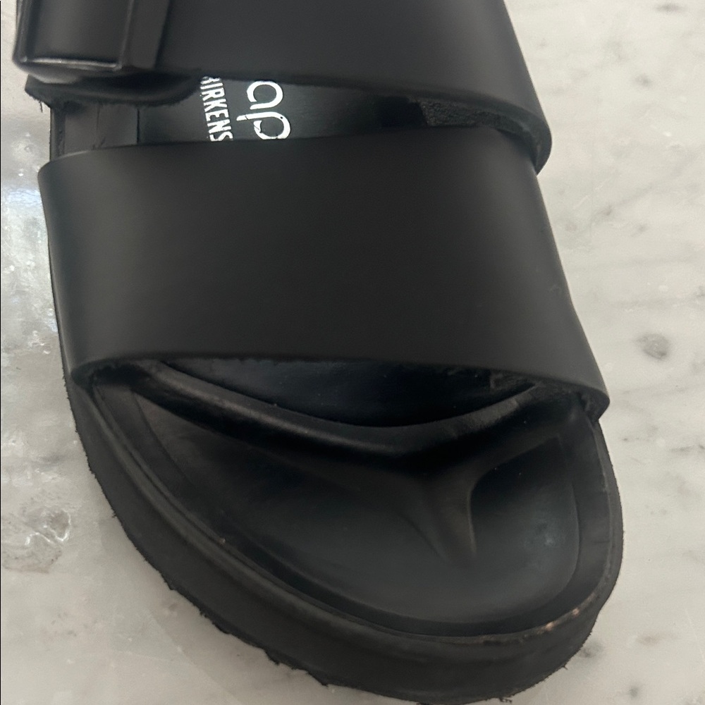 Birkenstock Papillio Almina Black Platform Slide Sandals Sz 37 - Picture 10 of 13